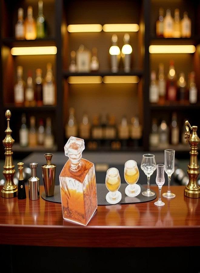 Jizlan 3 Pcs 1:12 Scale Dollhouse Miniature Accessories Whiskey Wine Bottle Bar Model Convenient and Nice Dollhouse Decor - Image 2